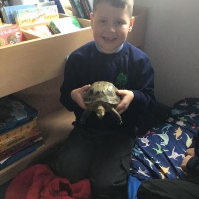 We had a visitor day, Yuki came into school.